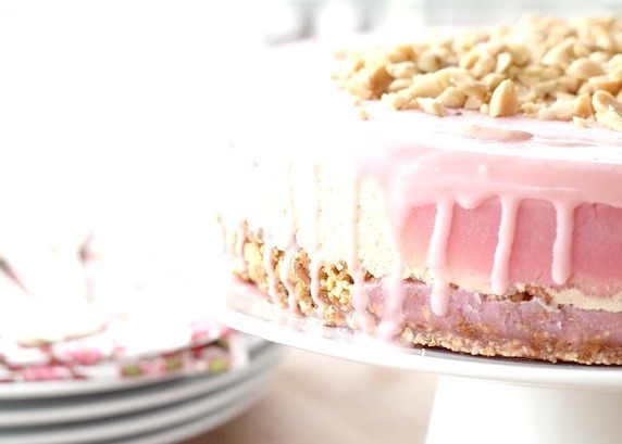 Deconstructed Peanut Butter, Prickly Pear Jelly & Pretzel Icebox Cake